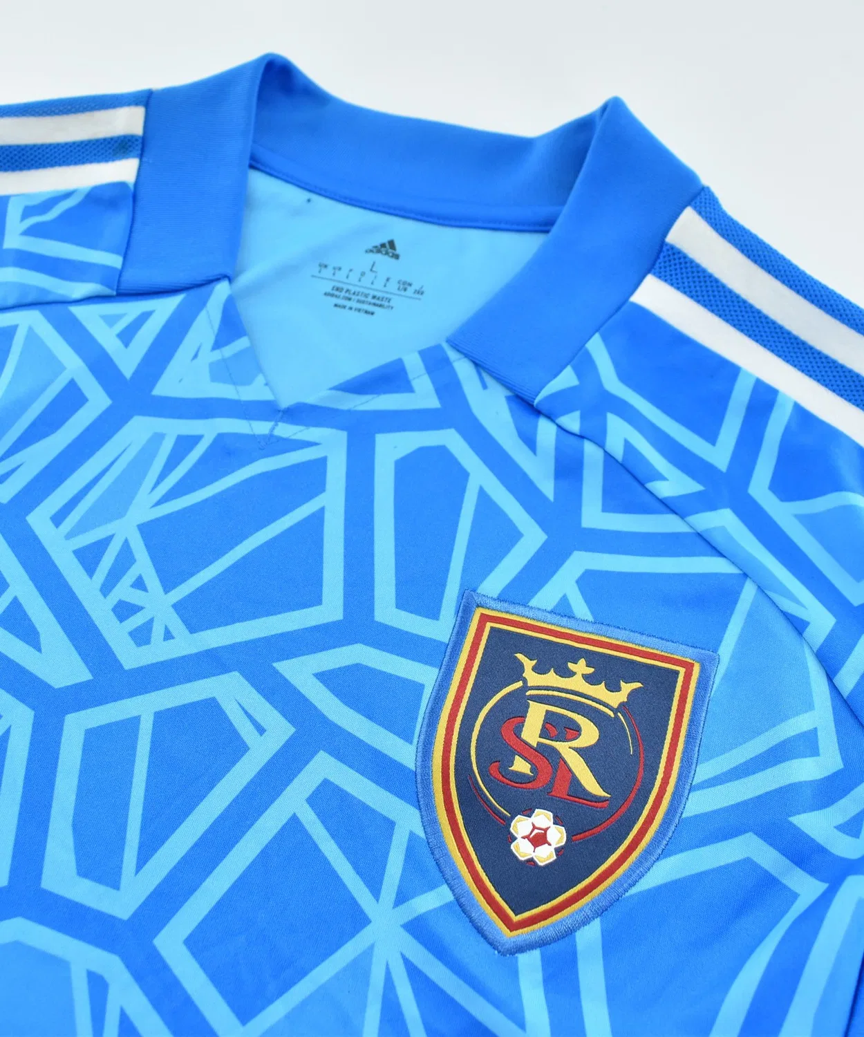 Мужская футболка с V-образным вырезом Real Salt Lake Adidas, Blue — фото 2