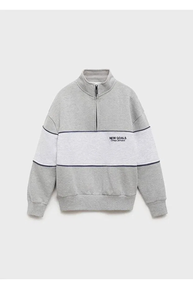 Детские свитшот для мальчиков с длинным рукавом Mango Kids, Medium Grizzly Gray