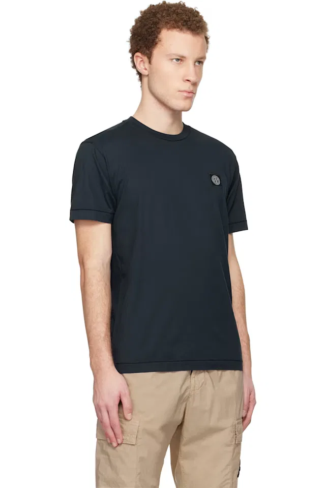 Темно-синяя футболка 2100027 из хлопка джерси Stone Island — фото 2