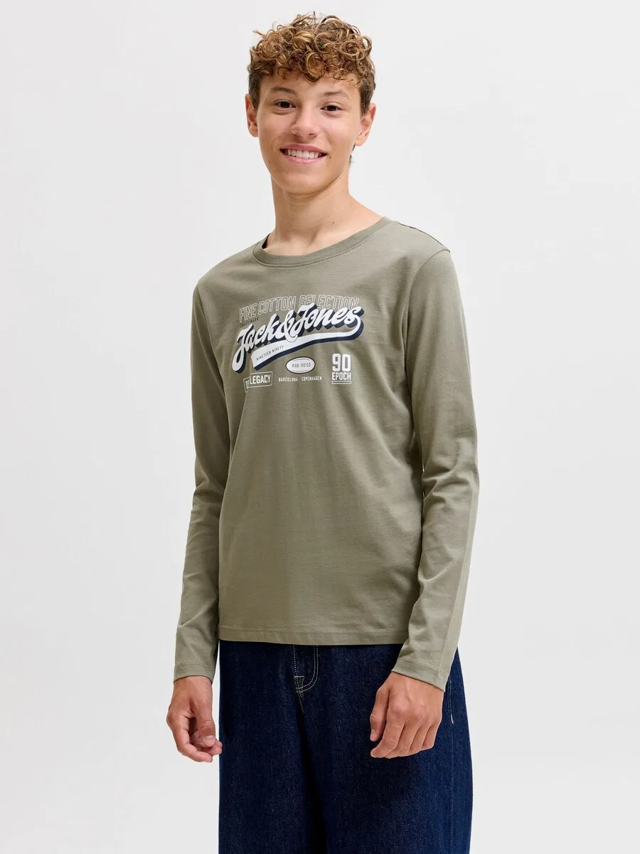 Детская рубашка, оливкового цвета Jack & Jones Junior — фото 3
