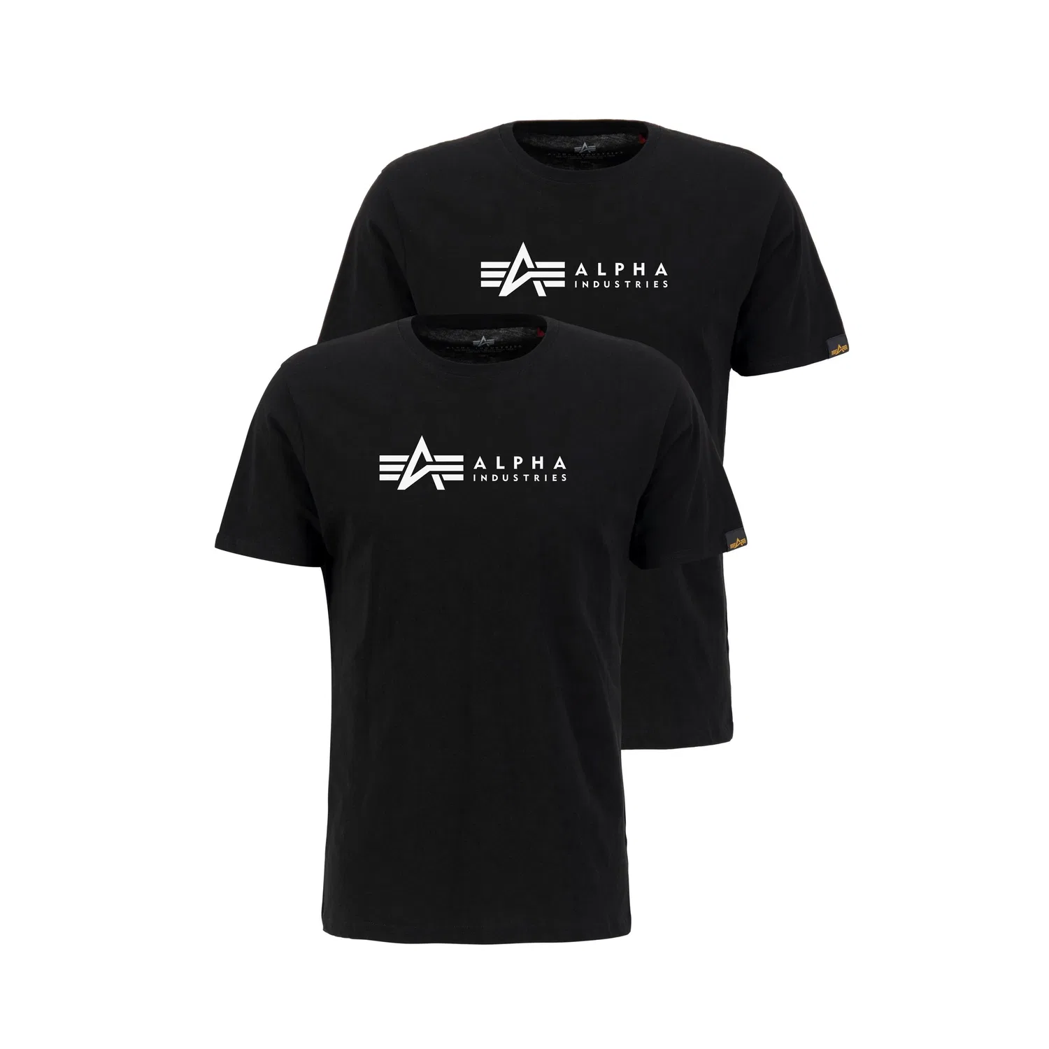 Детская хлопковая футболка с круглым вырезом Alpha Industries, Black