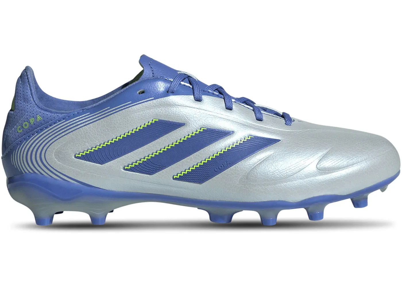 Детские бутсы с фиксированной подошвой Adidas Copa Pure 3 League FG/MG, Halo Blue/Blue Fusion/Lucid Lemon