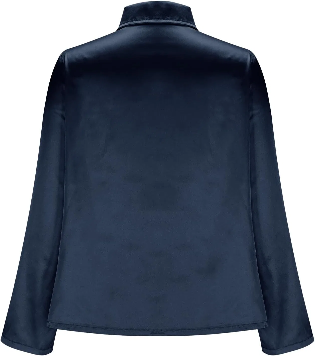 Женская блуза из сатина с воротником-качели Pelang, Dark Blue — фото 4