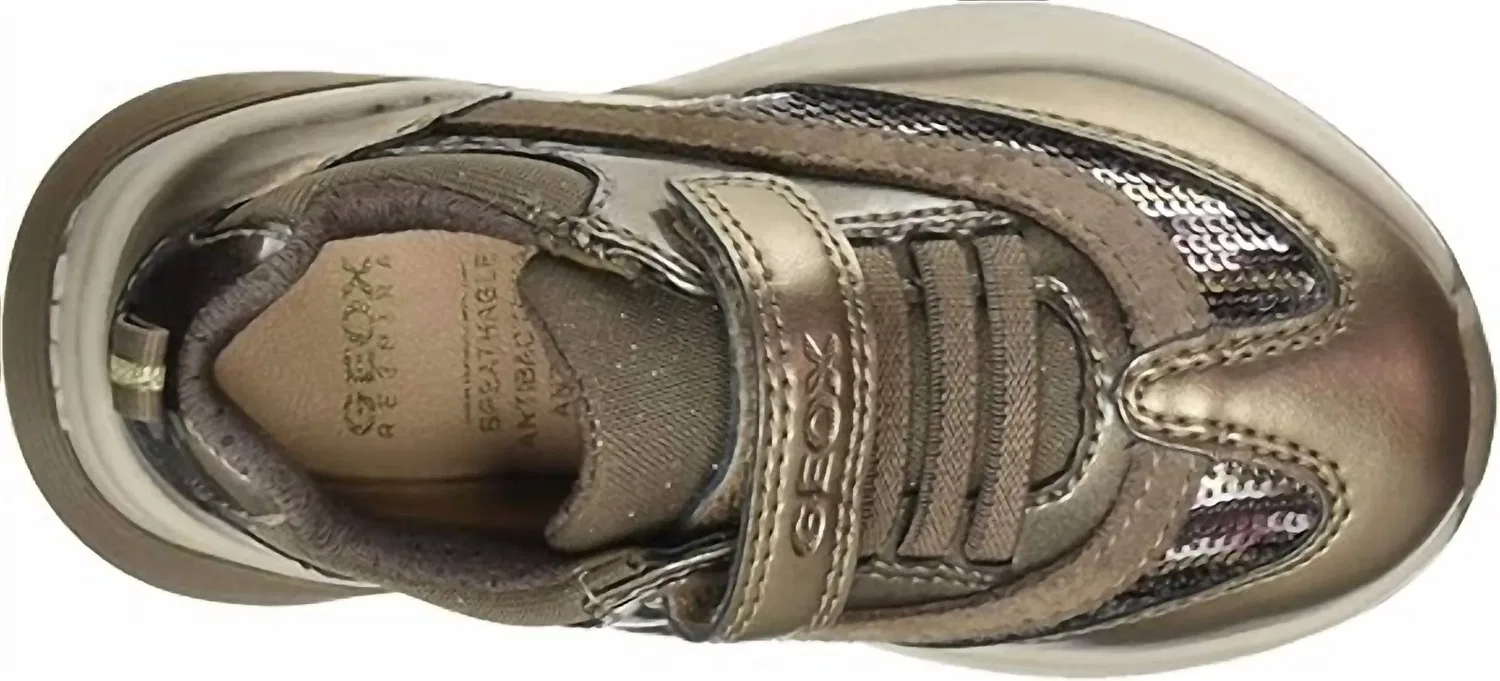 Детские кроссовки низкие дышащие Geox Sinead Sneakers, Dark Gold — фото 4