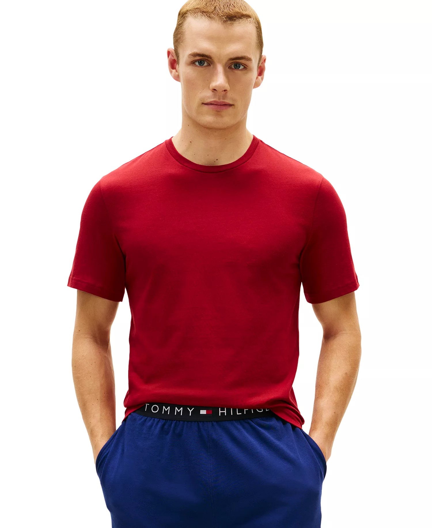 Комплект футболок Tommy Hilfiger Cotton Short-Sleeve Crewneck, 3 предмета, темно-синий/красный/синий — фото 4