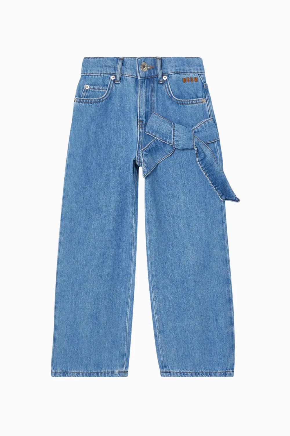 Джинсы с бантом MSGM, деним