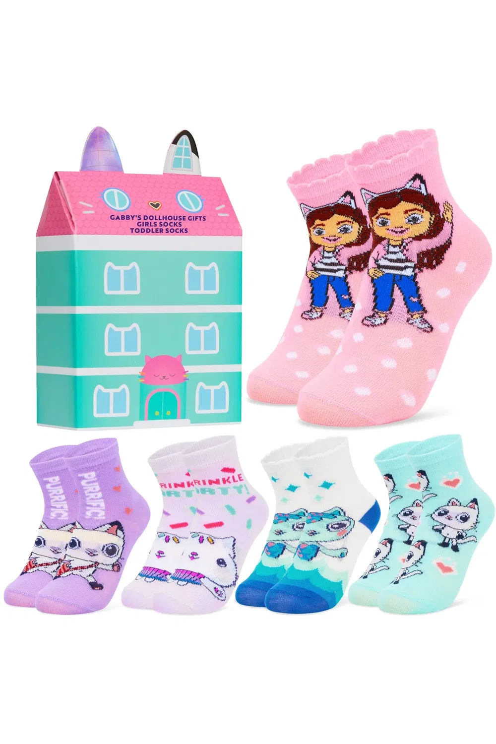 Детские носки с принтом 5 Pack Calf Socks Gabby'S Dollhouse, Multi
