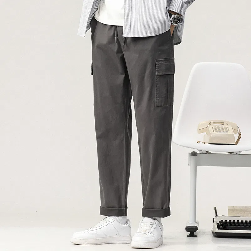 Детские брюки свободного кроя с множеством карманов Red bean, Dark Gray — фото 4