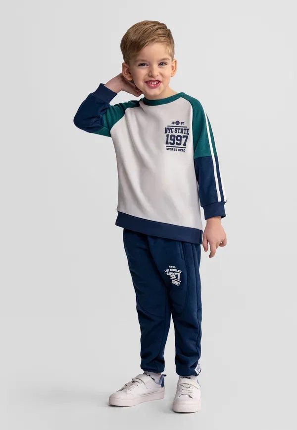 Спортивный костюм с принтом Set Minoti, Navy, Cream, темно-синий/кремовый