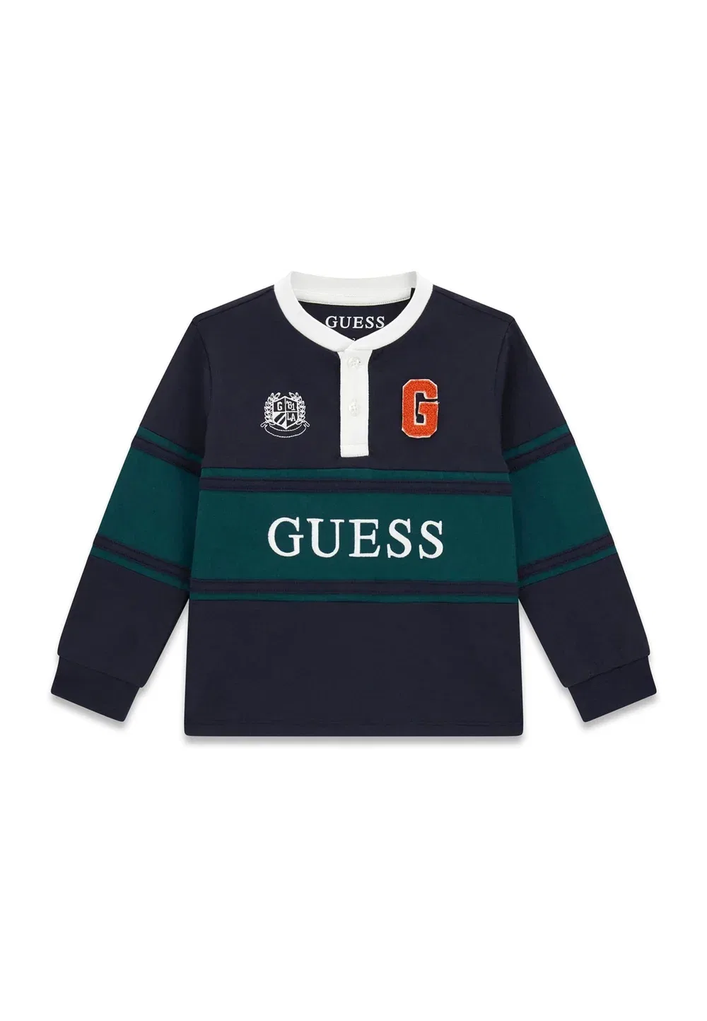 Футболка с логотипом gesticktem - топ с длинными рукавами Guess, Dunkelblau — фото 4