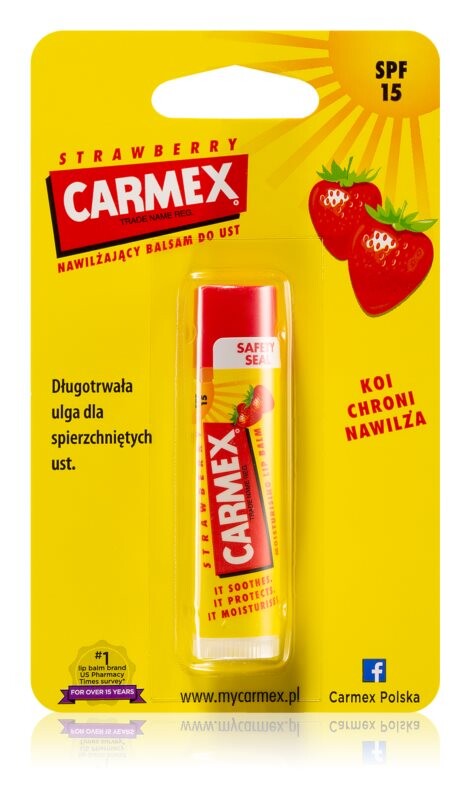 

Увлажняющий бальзам для губ в стике SPF 15 Carmex Strawberry