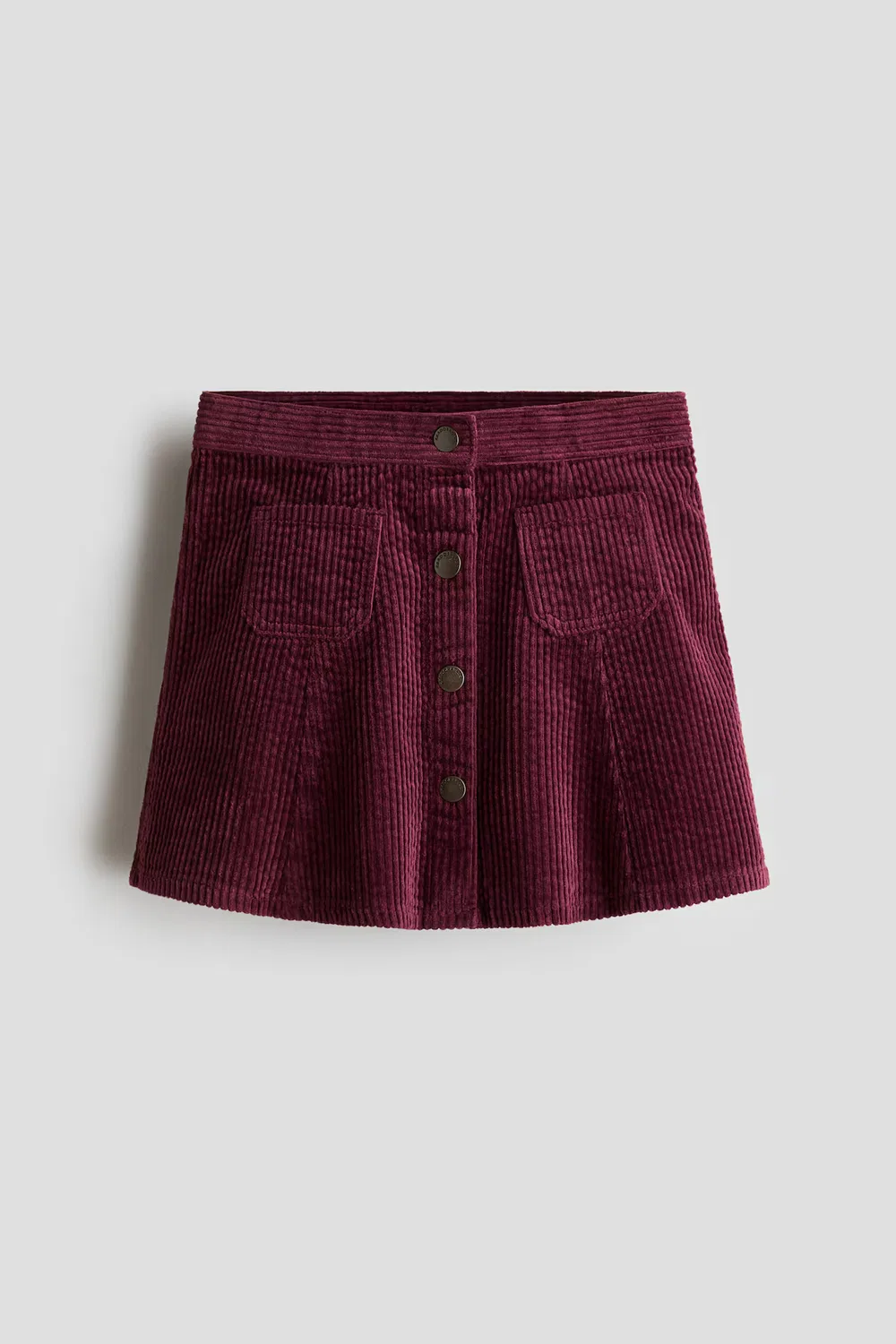 Юбка А-силуэта из вельвета H&M, Dunkelrot — фото 4