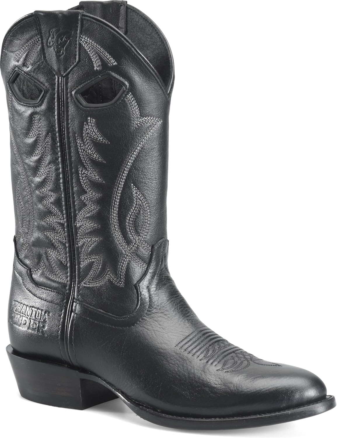 

Мужские сапоги PHANTOM RIDER Roper 11 - классический западный стиль, прочная кожа, комфортная посадка, идеально подходят для работы и повседневной носки, черный