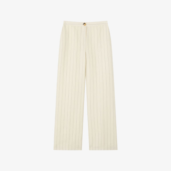 

Брюки прямого кроя Amore pinstripe petite из льна в мелкую полоску Lk Bennett, мультиколор