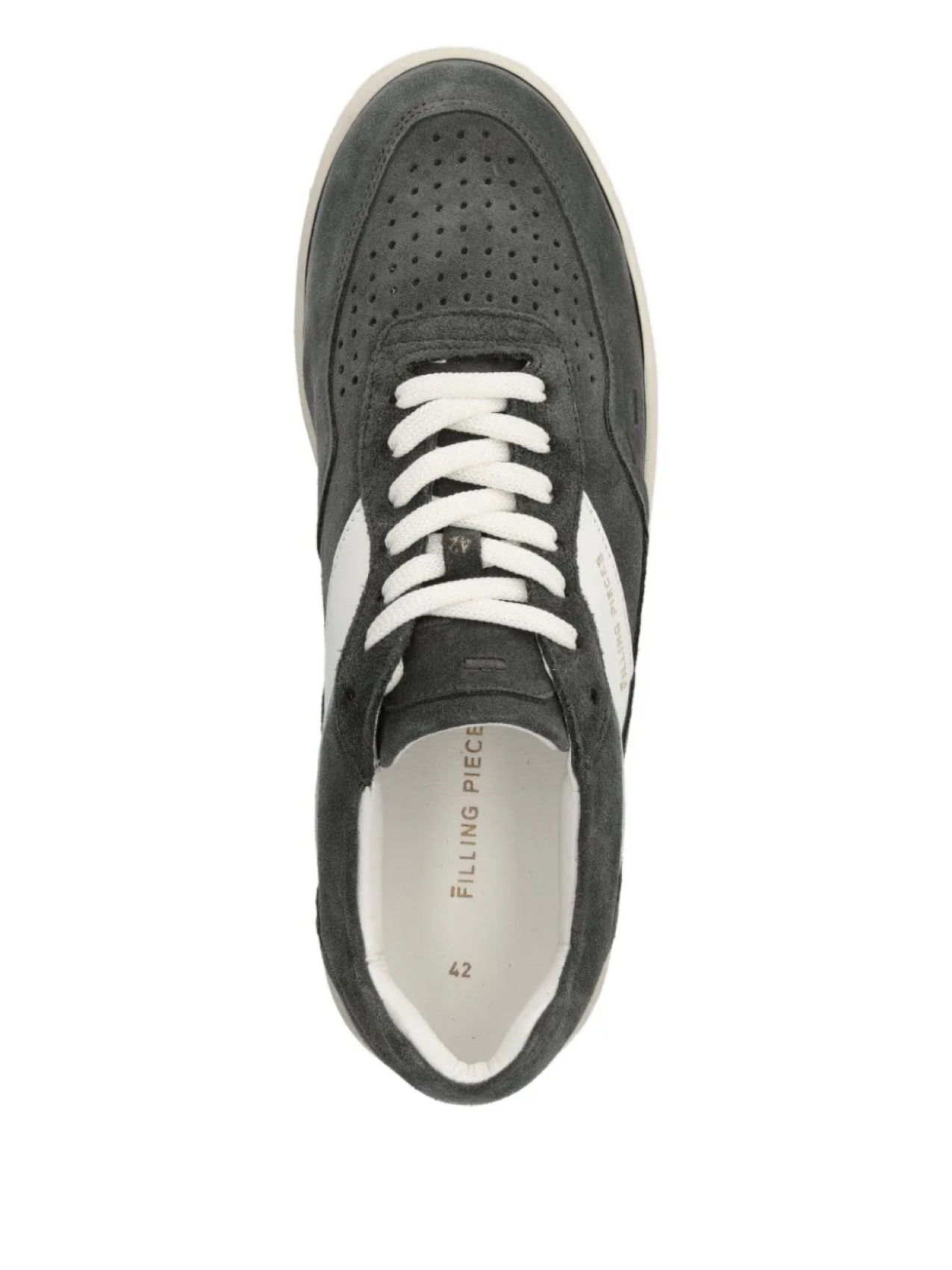 Кроссовки из замши с вставками Filling Pieces, серый — фото 4
