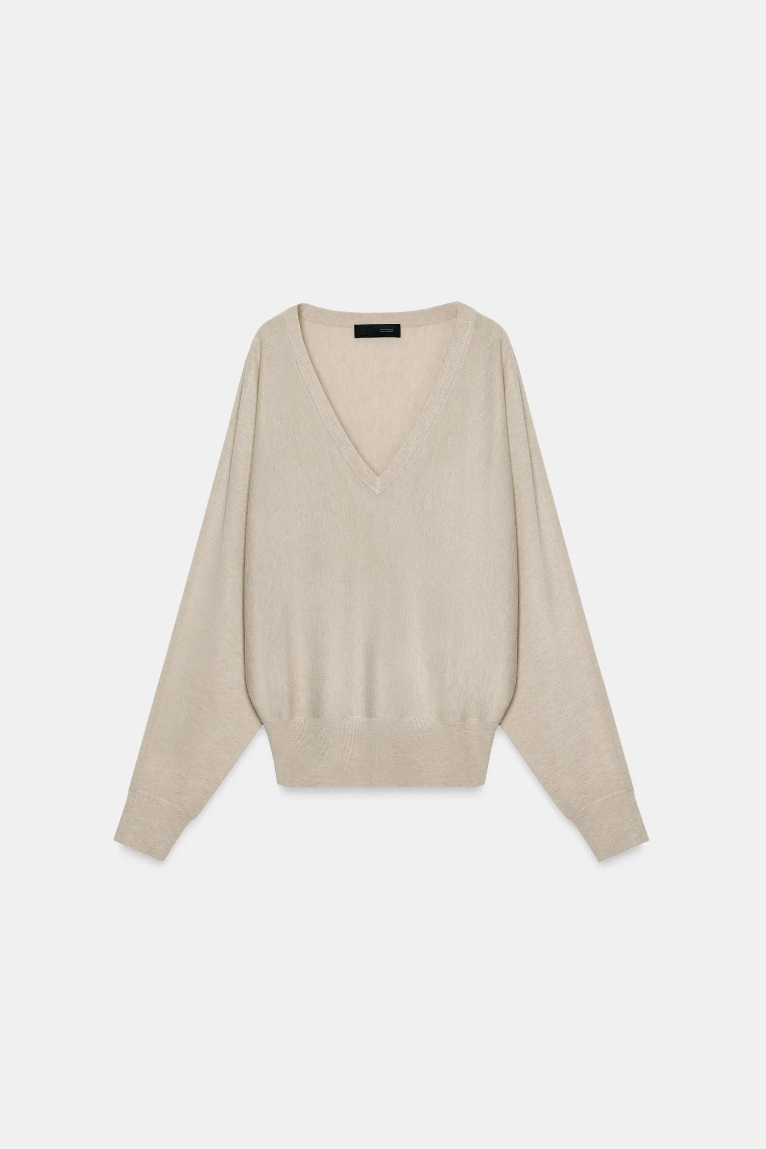 Zara Джемпер с v-образным вырезом из шерстяной смеси — фото 4