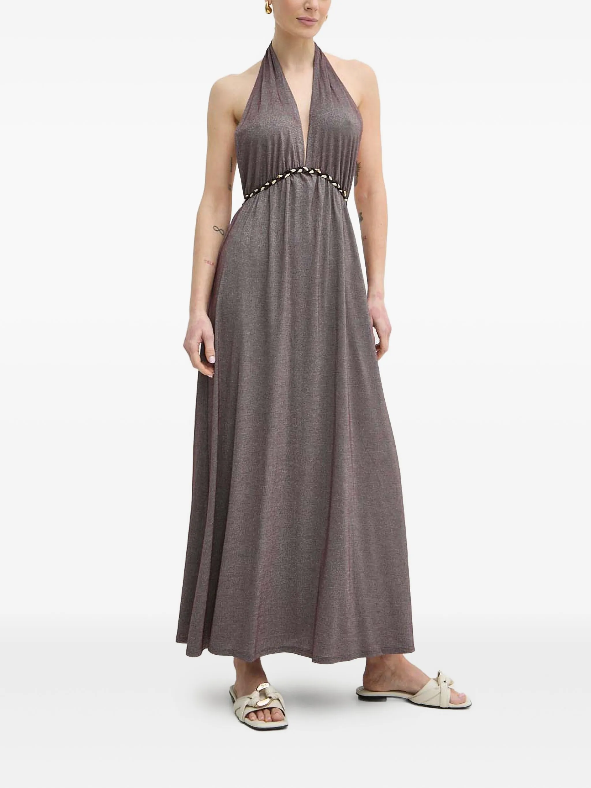 

Платье макси с вырезом халтер Twinset, фиолетовый