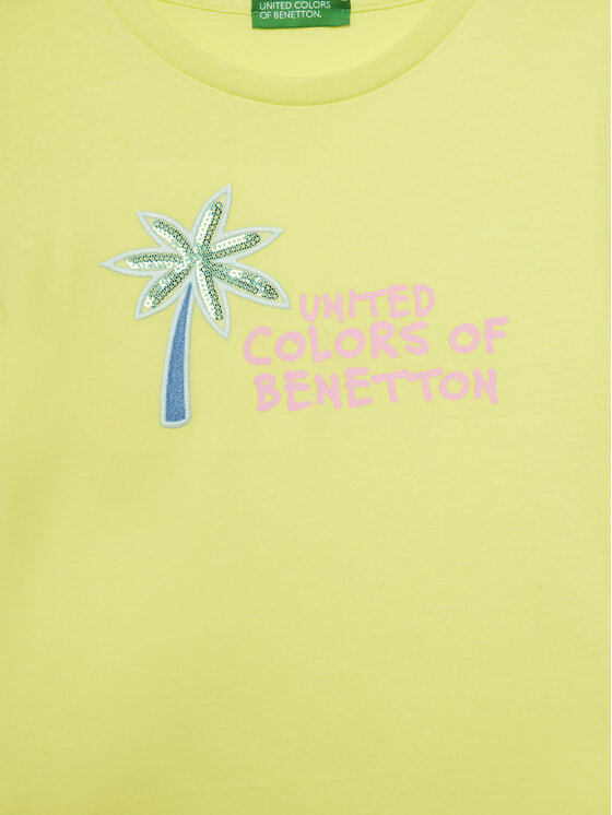 Футболка обычного кроя 3I1XG10JB United Colors Of Benetton, желтый — фото 3