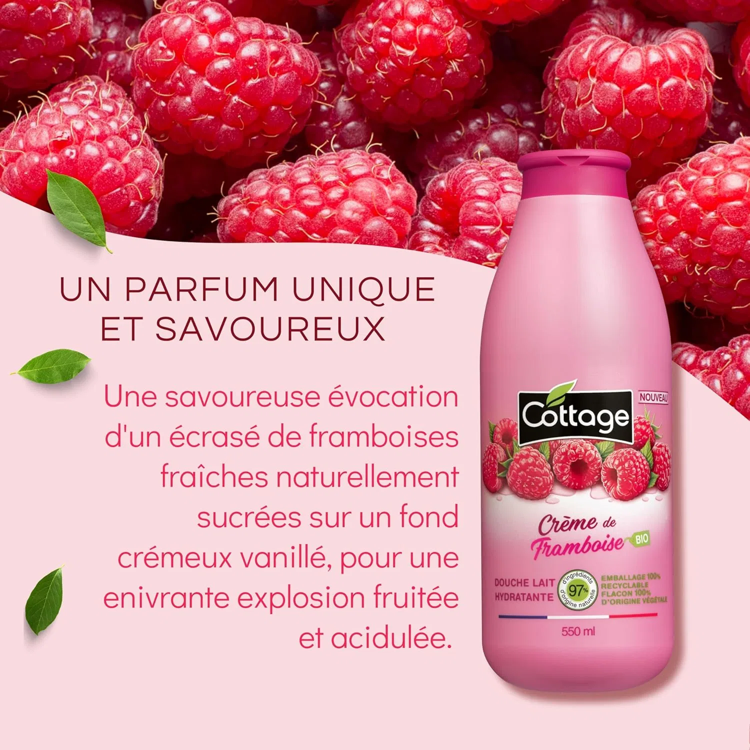 Гель для душа «Organic Raspberry Cream» от Cottage Cottage — фото 3