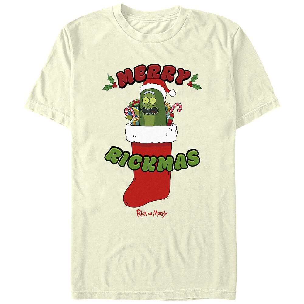 

Мужская футболка с рисунком Rick And Morty Merry Rickmas Licensed Character, цвет Natural