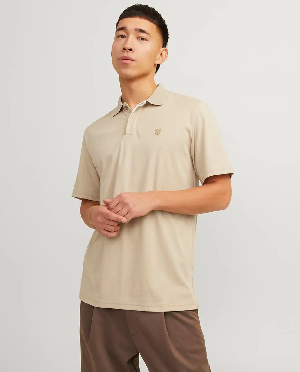 

Мужская рубашка-поло с короткими рукавами Jack & Jones, бежевый