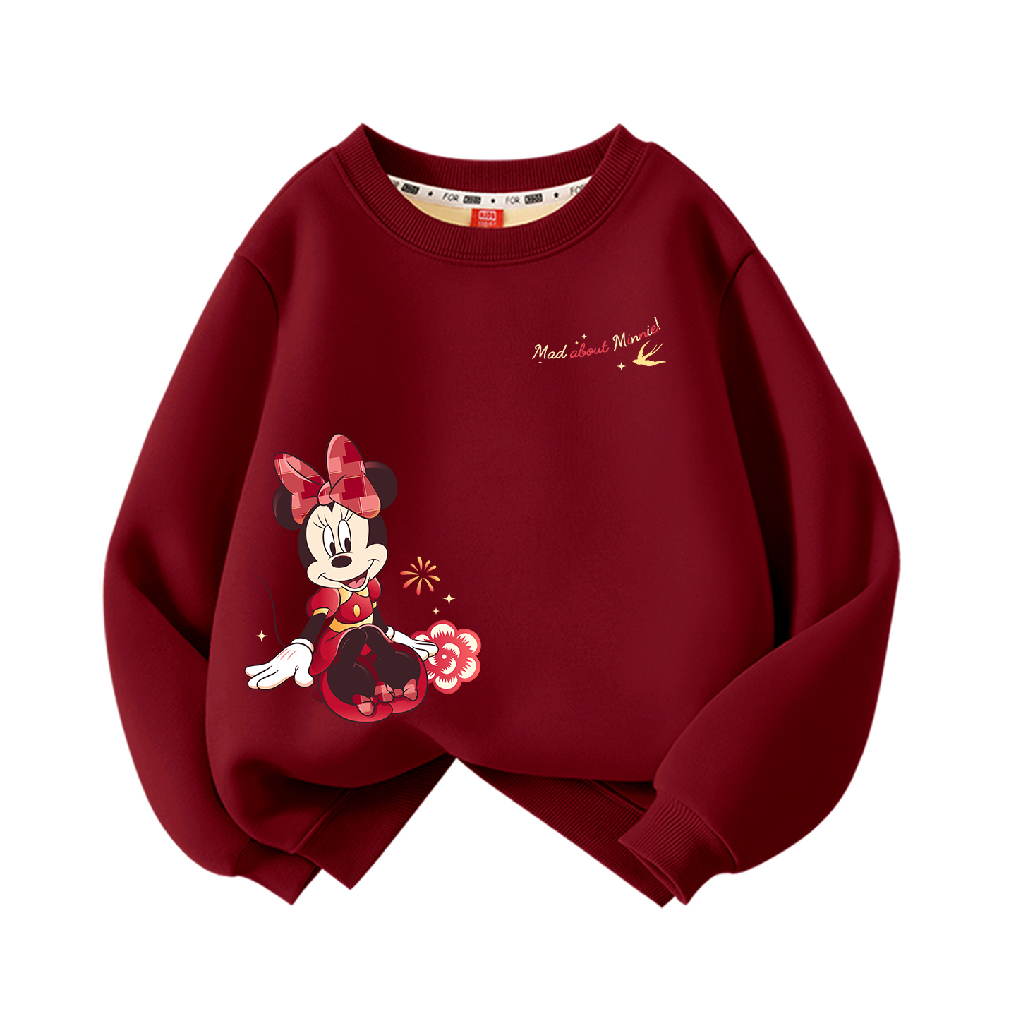 Детский свитшот Disney, [thickened and fleece-lined]dubai heart nini k бордовый — фото 3