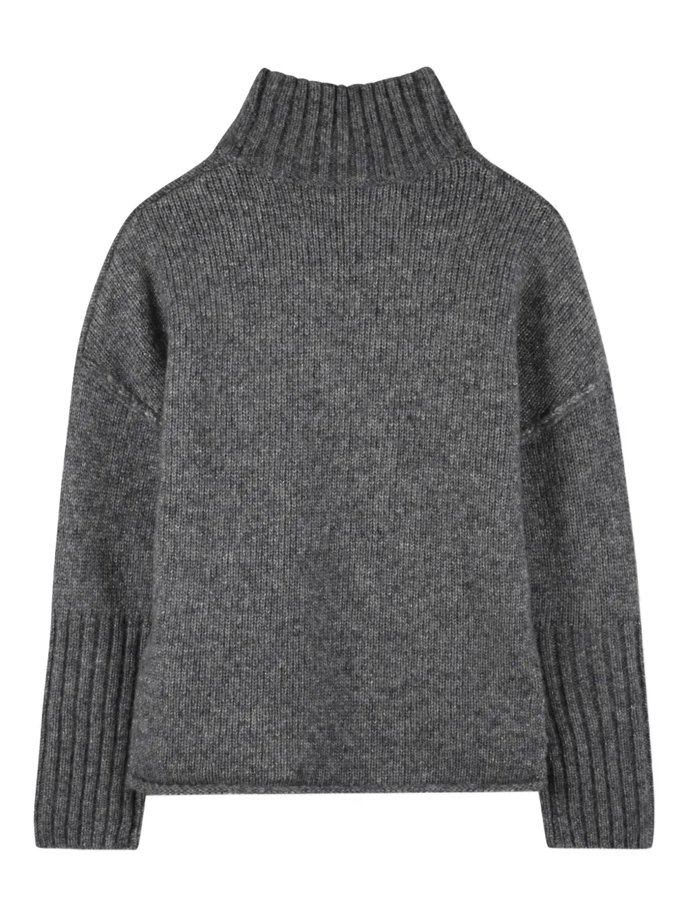 Свитер с высоким воротником и вышивкой Zadig & Voltaire Kids, серый — фото 2