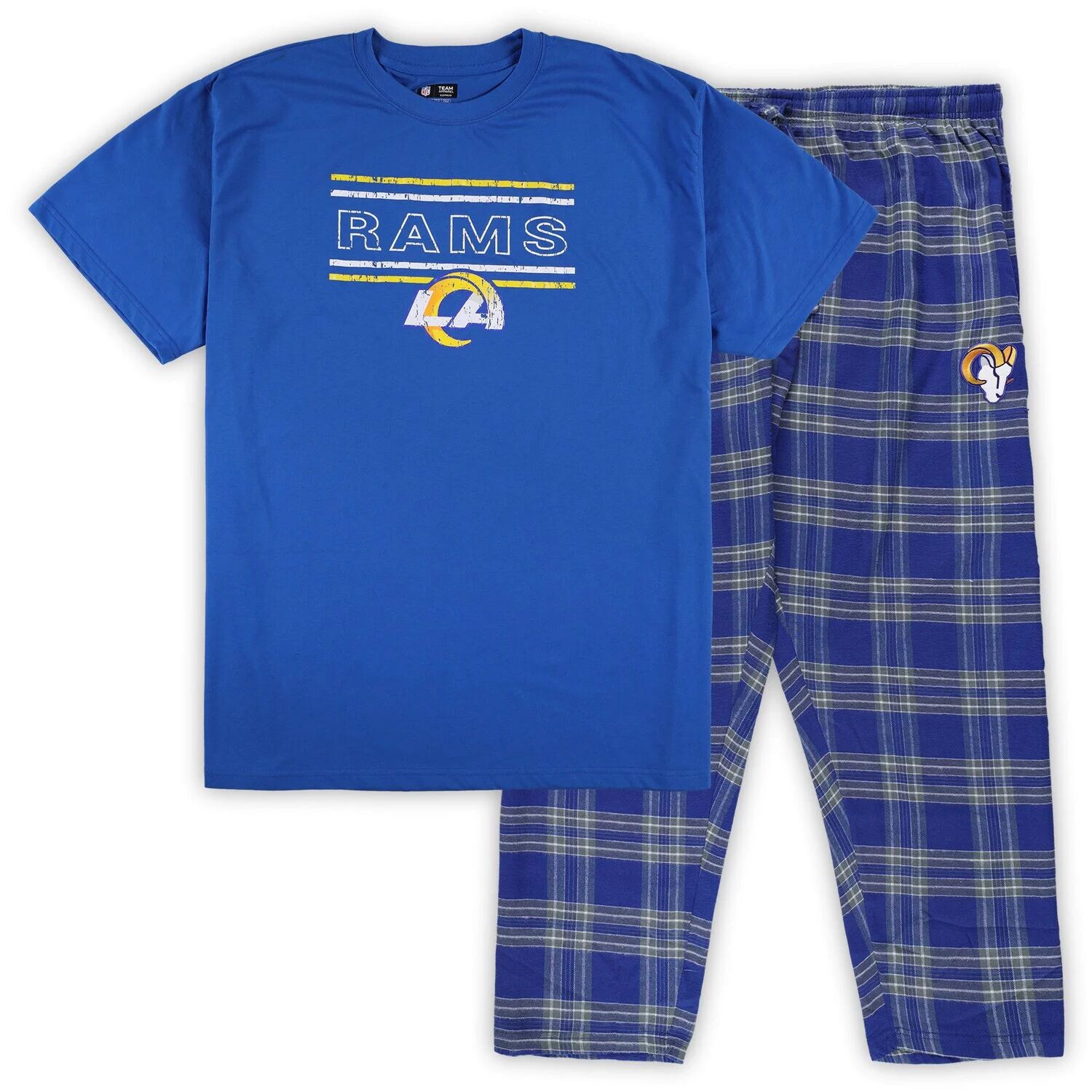 

Мужской фланелевой комплект для сна Concepts Sport Royal/Gold Los Angeles Rams Big & Tall
