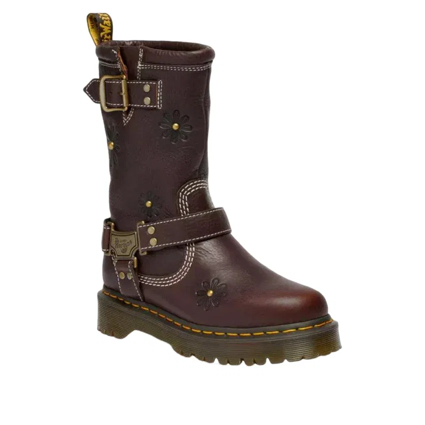 Ботинки Dr. Martens Anistone Hi Flower Rigger Boots, темно-коричневые — фото 3