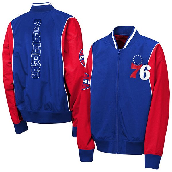 Ветровка Youth Philadelphia 76ers с молнией royal/red Outerstuff — фото 2