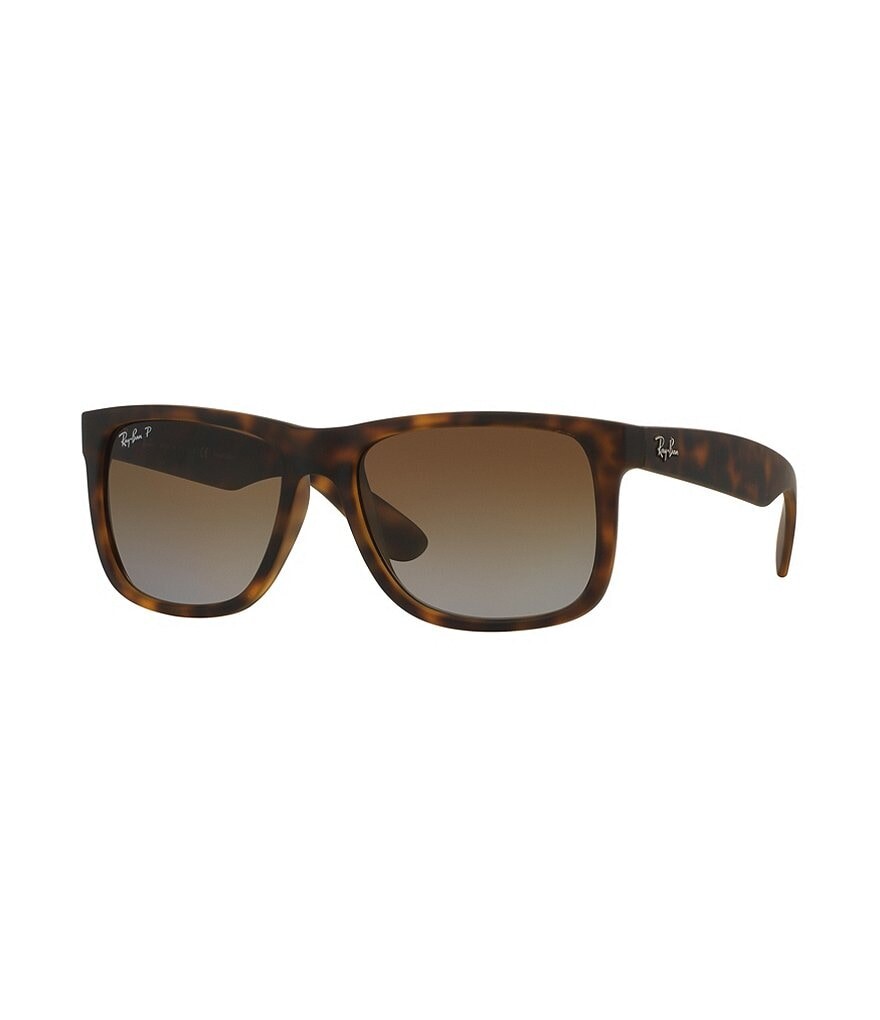 

Поляризованные квадратные солнцезащитные очки унисекс Ray-Ban Justin Tortoise, коричневый