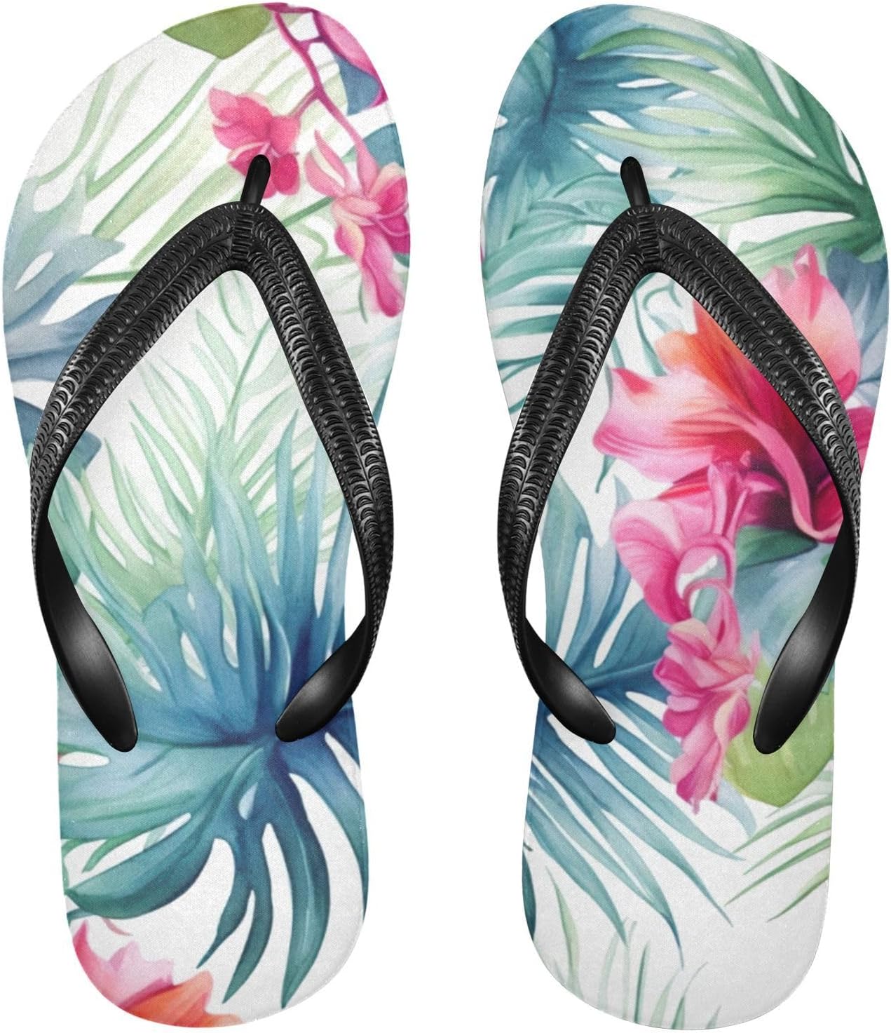 

Летние шлепанцы с цветами для пляжа, повседневные сандалии для женщин и мужчин Kfbe, Leaves