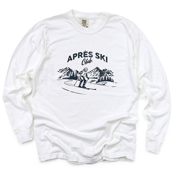 

Aprés ski club mountains - женская футболка с длинным рукавом и принтом Simply Sage Market, White, Белый, Aprés ski club mountains - женская футболка с длинным рукавом и принтом Simply Sage Market, White