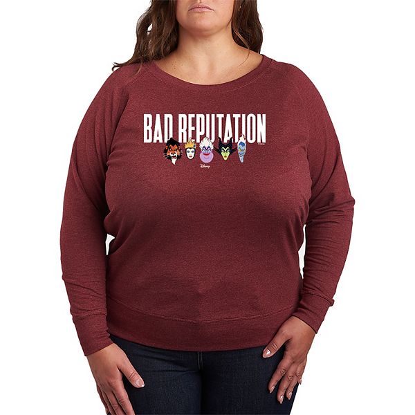 

Футболка с длинным рукавом French Terry Plus Size Villains Bad Reputation Disney, Heather Maroon