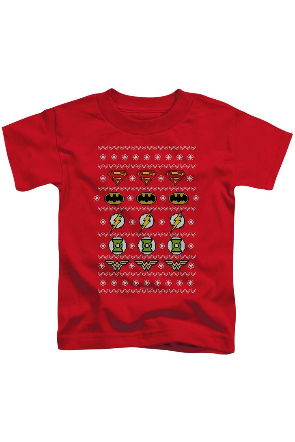 

Футболка с коротким рукавом для малышей "Щиты Лиги Справедливости Америки" рождественская Gildan, красный