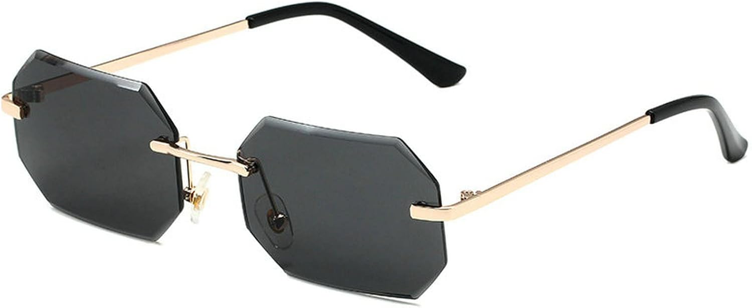 

Солнцезащитные очки COTIA без оправы, прямоугольные, женские, с защитой от УФ-излучения UV400, модные мужские солнцезащитные очки, прозрачные, летние аксессуары, маленькие квадратные, Black