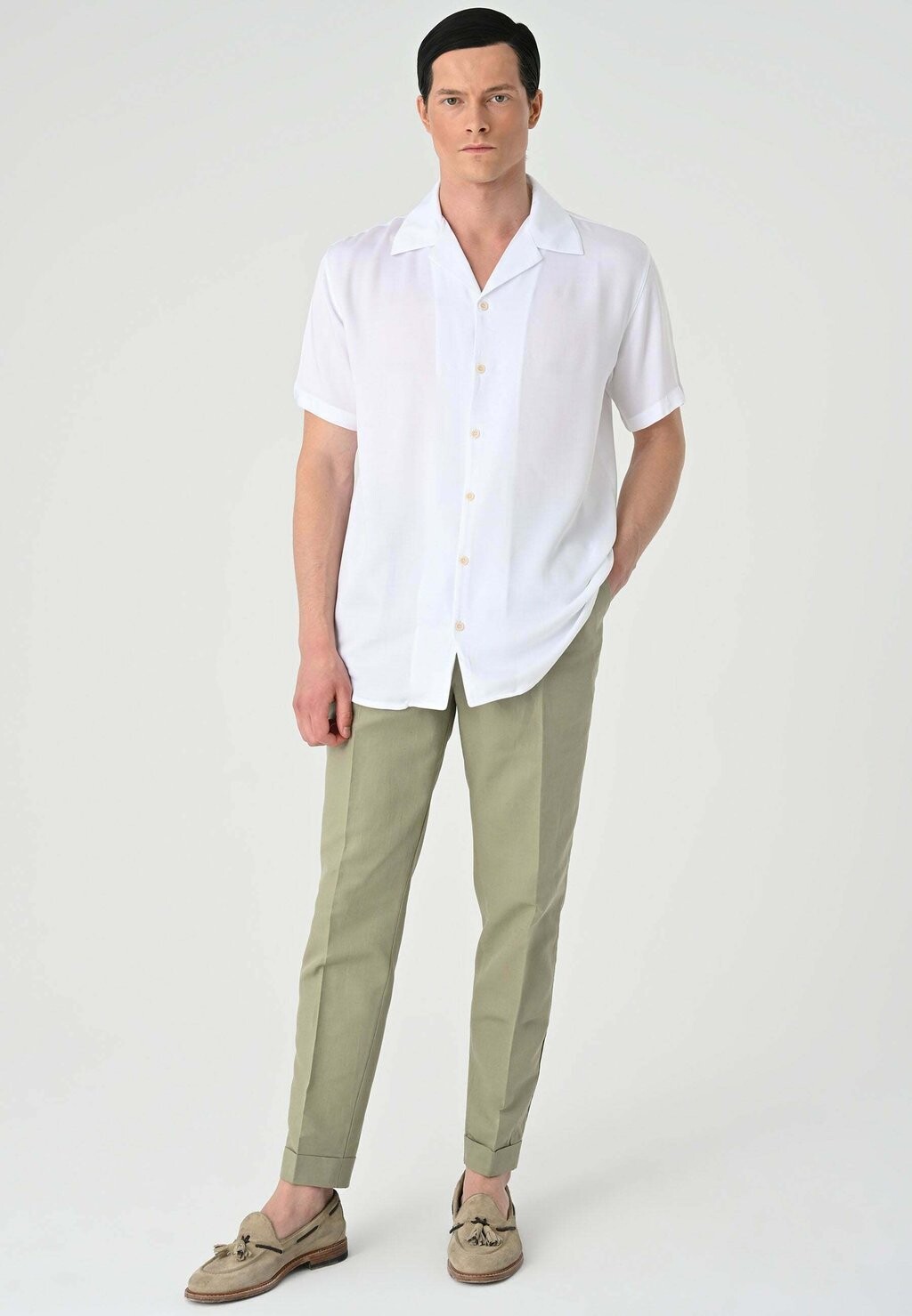 

Рубашка Lapel Collar Short Sleeve Antioch, кремовый