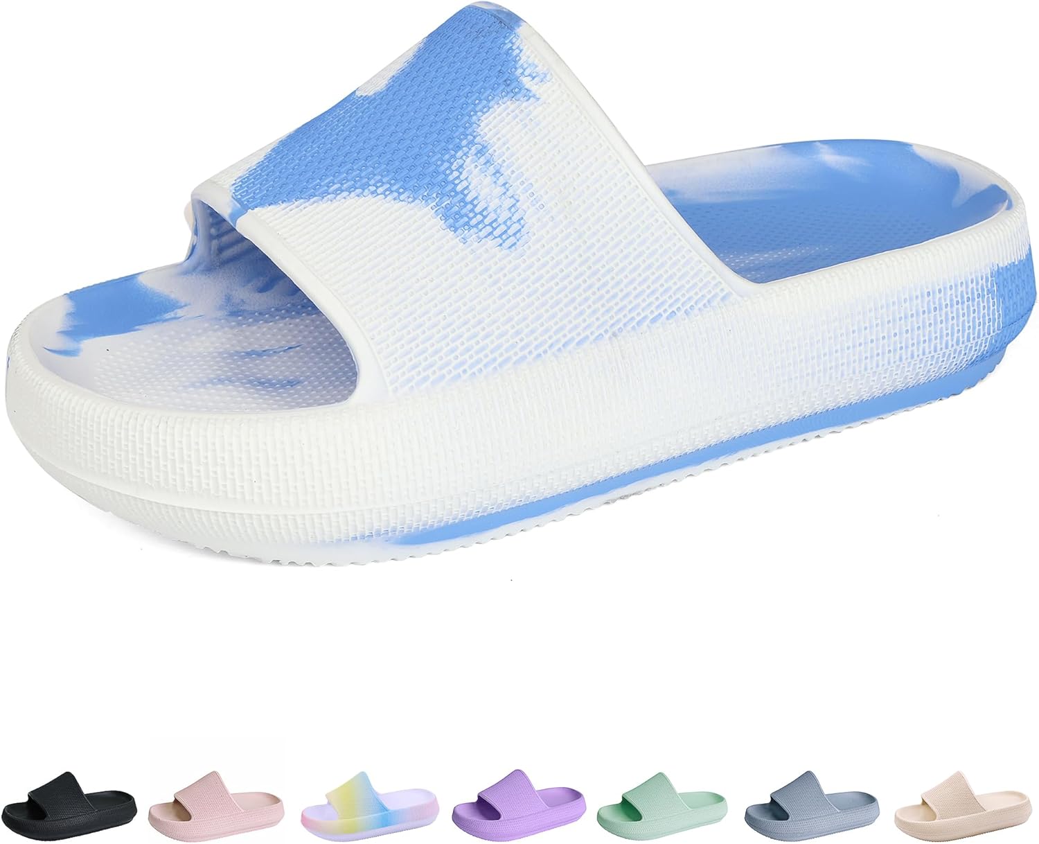 

Шлепанцы для душа и бассейна, мальчики и девочки, удобные тапочки с толстой подошвой Youecci, белый/синий