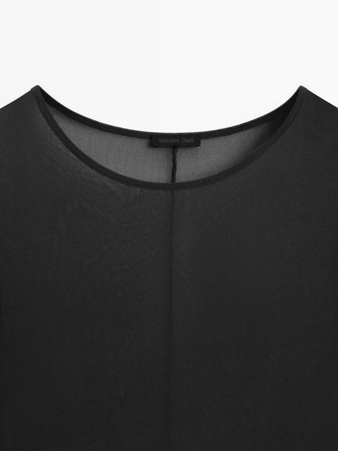 Шелковая футболка с длинными рукавами Massimo Dutti, черный — фото 4