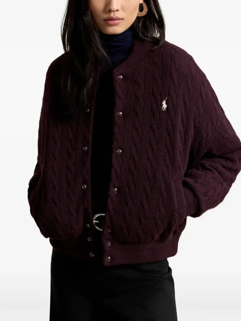 Кардиган фактурной вязки Polo Ralph Lauren, красный — фото 3