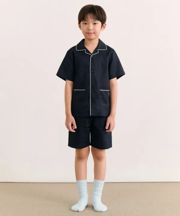Пижама хлопковая, полуприлегающая, Musinsa Standard Kids, Navy/White