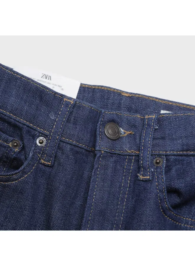 Джинсы состаренный эффект хлопковые Zara, синий — фото 4