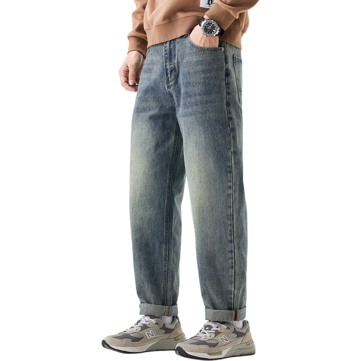 Детские джинсы унисекс с потертостями Tonlion, Vintage Light Blue