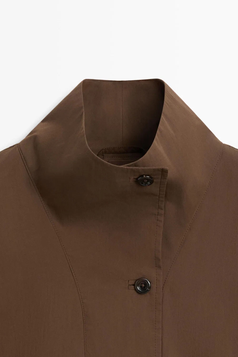Куртка-накидка Massimo Dutti, с воротником, коричневый — фото 4