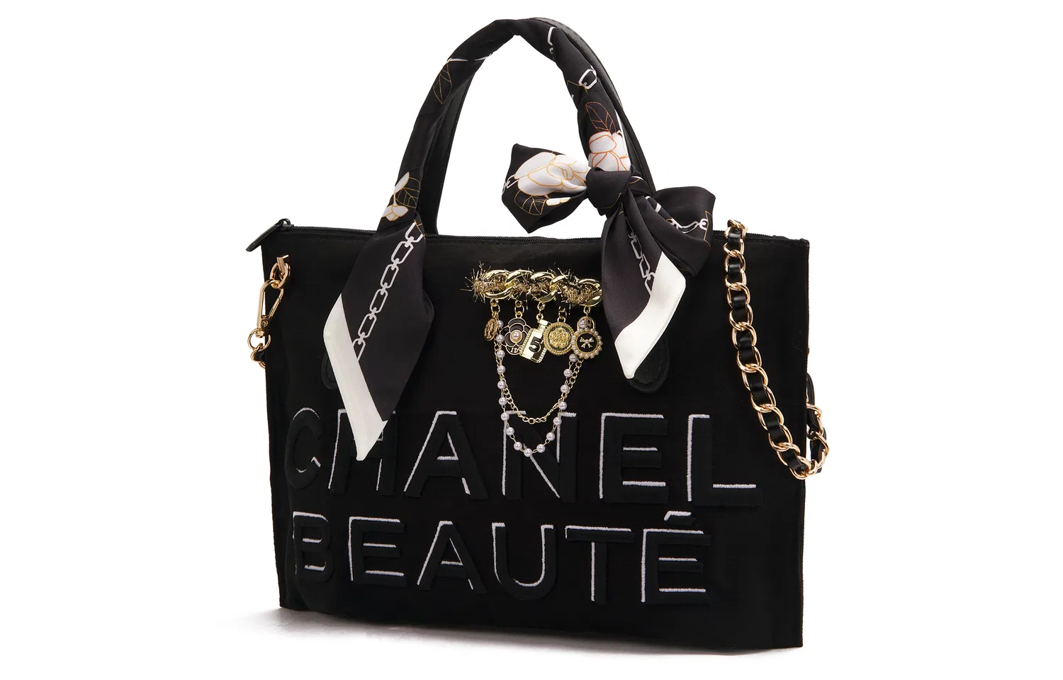 Женская косметичка с принтом Paris Holiday Jinx, CHANEL, Black — фото 4