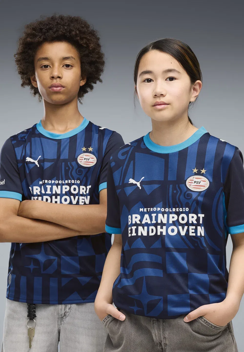 Psv eindhoven 26/27 ausweichtrikot унисекс - клубная одежда Puma, Navy-Clyde Royal — фото 2