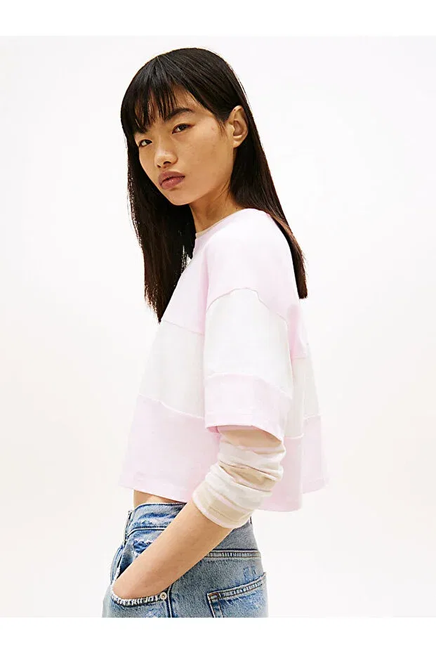 Женская футболка с принтом Tommy Hilfiger, Pearl Pink — фото 2