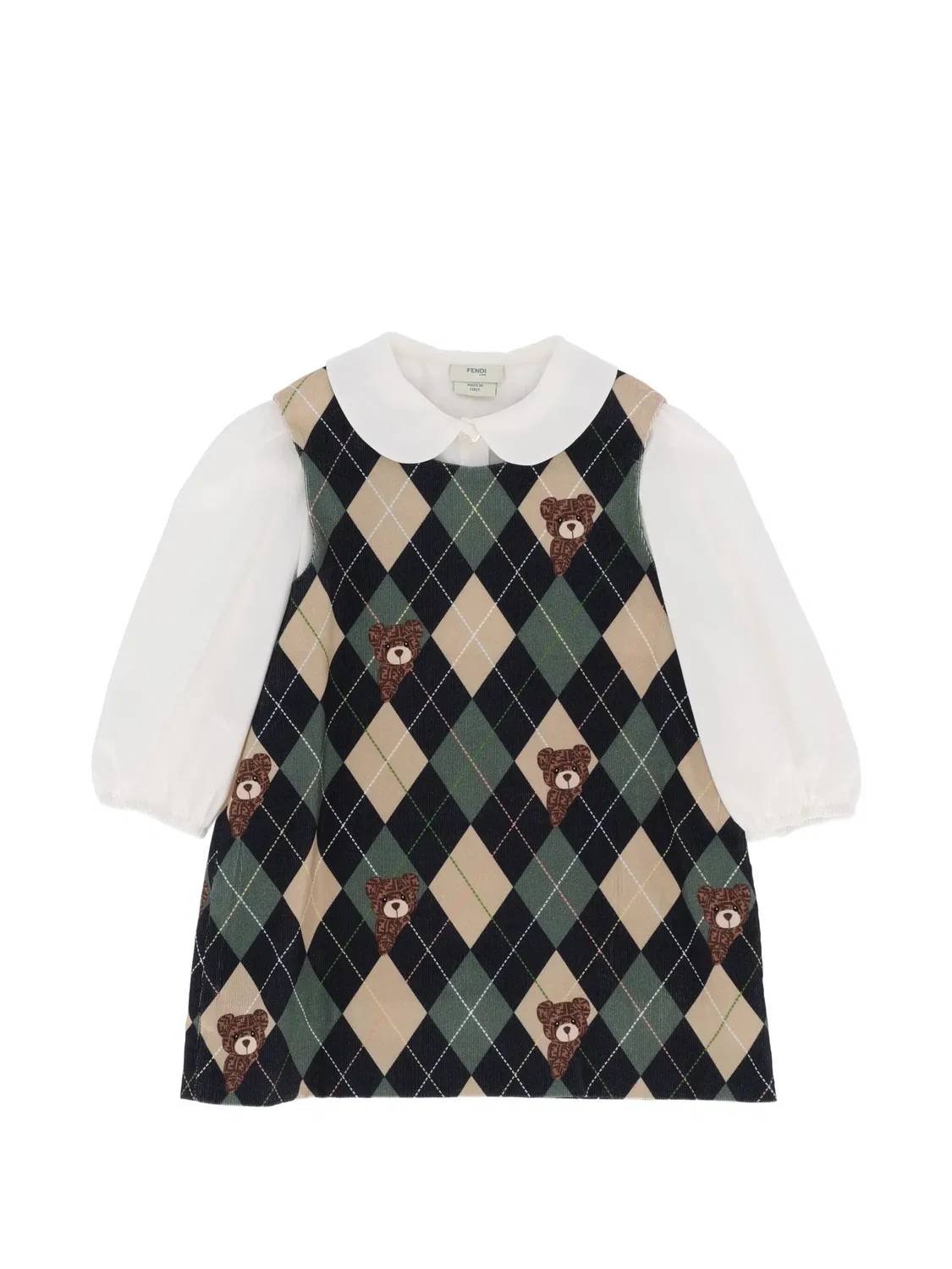 Платье из вельвета белое FENDI, белый