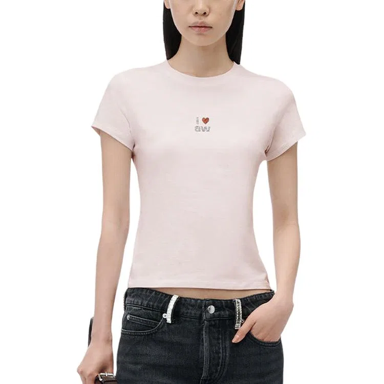 Женская футболка с круглым вырезом Alexander Wang, Light Pink