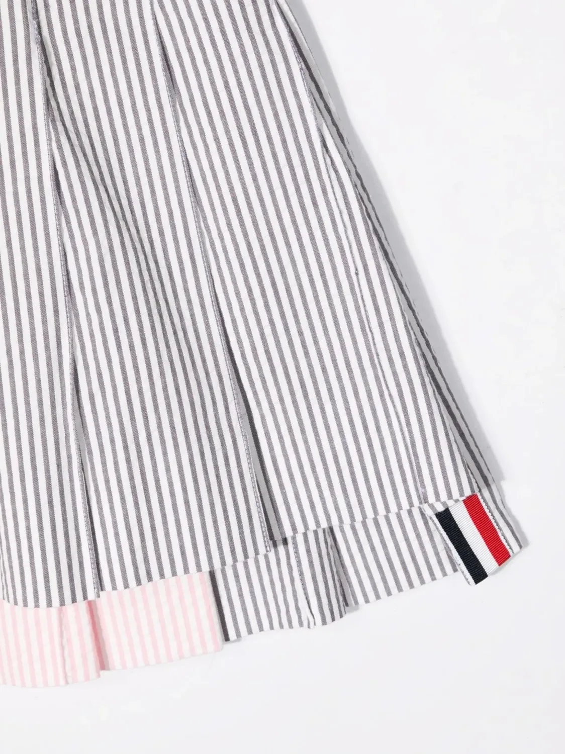 Плиссированная юбка мини Thom Browne Kids, серый — фото 3